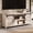 Light Gray, variant on Farmhouse TV Stand for 70 Inch TVs with Sliding Barn Door and Adjustable Shelves Light Brown