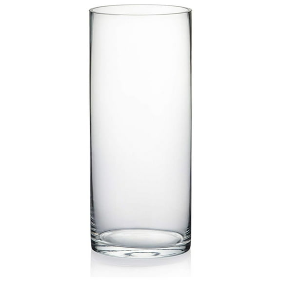 WGV Quality Thick Cylinder Vase, Diameter 5", Height 12", Clear Glass Floral Planter Container, Tall Centerpiece Arrangement for Wedding Home Decor, 1 Piece