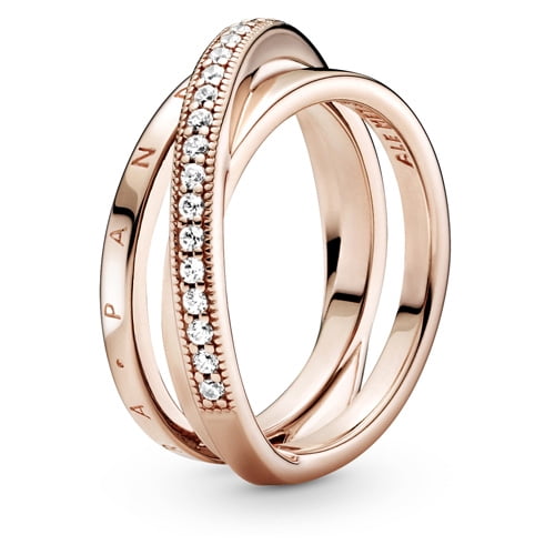 PANDORA Crossover Pave Triple Band Ring