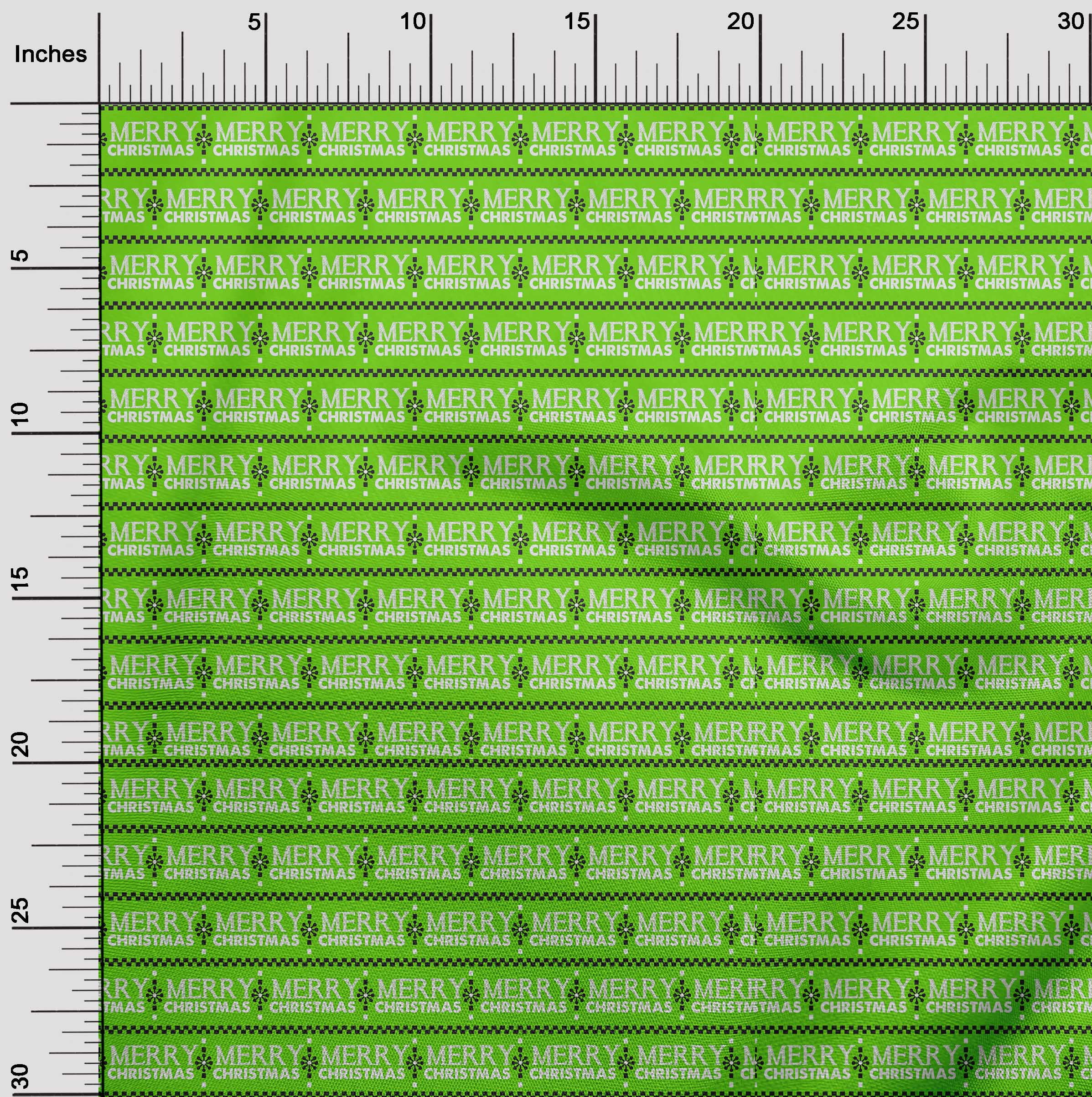 oneOone Polyester Spandex Light Green Fabric Merry Christmas Fabric For Sewing Printed Craft Fabric By The Yard 56 Inch Wide