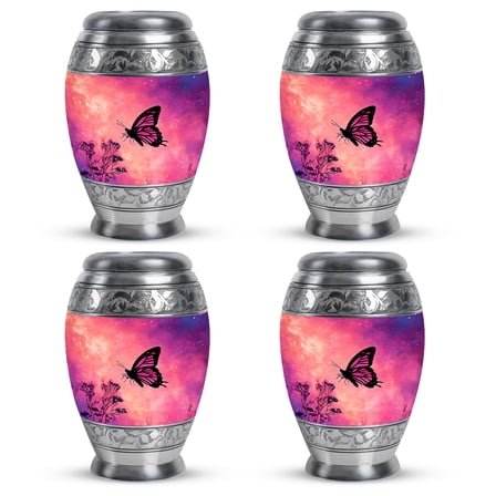 SABURIAL Butterfly Urn - Keepsake Cremation Urns For Human Ashes Adult Man - Memorial Funeral Urn - Small Decorative Urns For Burial - 3 Inch Set Of 4