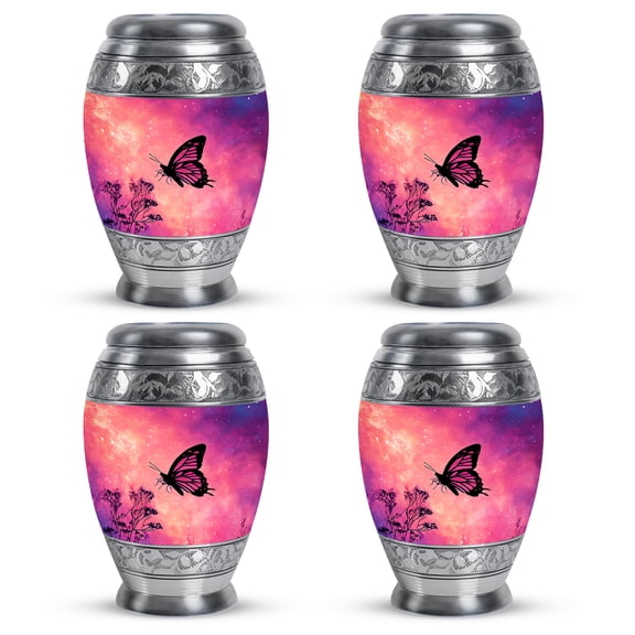SABURIAL Butterfly Urn - Keepsake Cremation Urns For Human Ashes Adult Man - Memorial Funeral Urn - Small Decorative Urns For Burial - 3 Inch Set Of 4