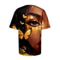thumbnail image 5 of TSADFHJI Hauts d'Été Boho pour Femmes Mode Décontractée Imprimé Col Rond Manches Courtes T-Shirt Haut TTG Noir, 5 of 5