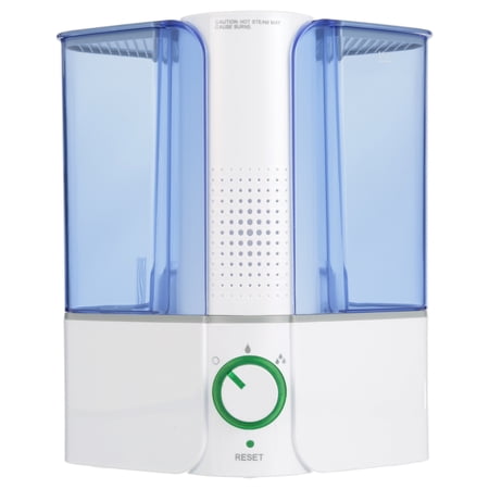 EQUATE WARM MIST HUMIDIFIER, VISIBLE, FILTER FREE, WHITE & BLUE, TOP FILL, 1.3 GALLON, BIG WATER CAPACITY