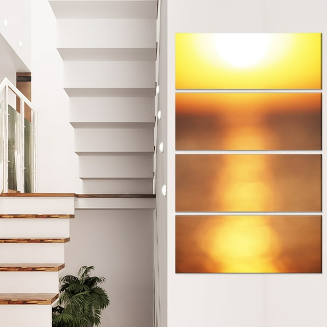 Reflet Abstrait de Coucher de Soleil Jaune - Art Mural Paysage sur Toile