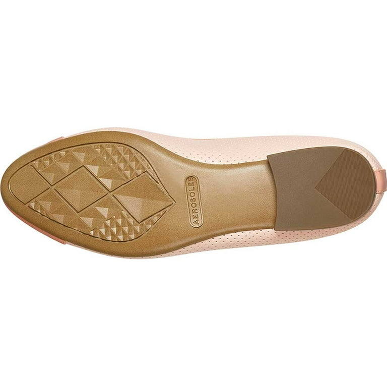 Women s Aerosoles Outrun Cap Toe Flat Light Pink Faux Leather 9.5