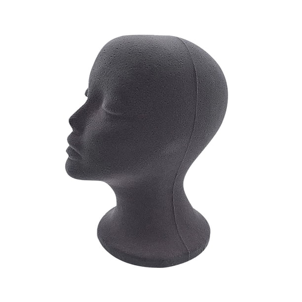 Cabeza de maniquí femenino de espuma, pelucas, gafas, gorra, soporte de exhibición (gris) Likrtyny Libre de BPA