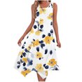 thumbnail image 2 of Lorytime Sundresses for Women Casual Beach Summer with Pocket Sleeveless Tank Dress Midi Dress Irregular Hem Hawaiian Calf Length Dresses Floral Print Crewneck Dress Vacation S, 2 of 6