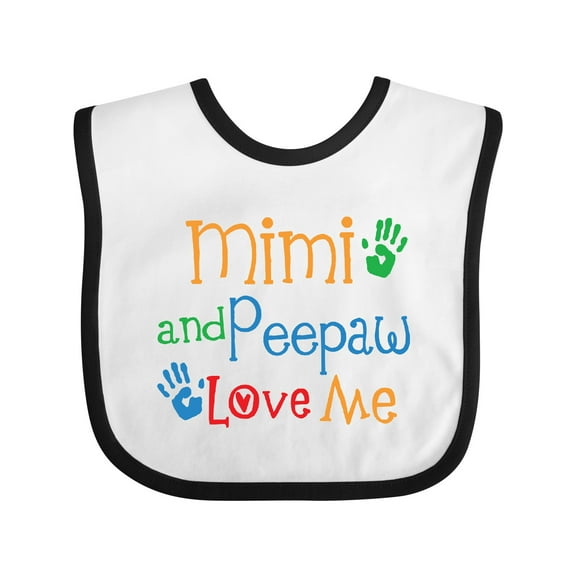 Inktastic Mimi and Peepaw Love Me Boys or Girls Baby Bib