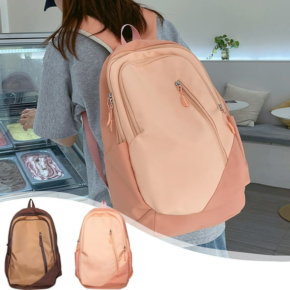 Dmlowu School Backpack Breathable Travel Backpack Large Capacity Laptop Backpack for Business Hiking Trip, Lightweight Adjustable School Book Bag for Women Men, 12x18 Inch ( Pink )