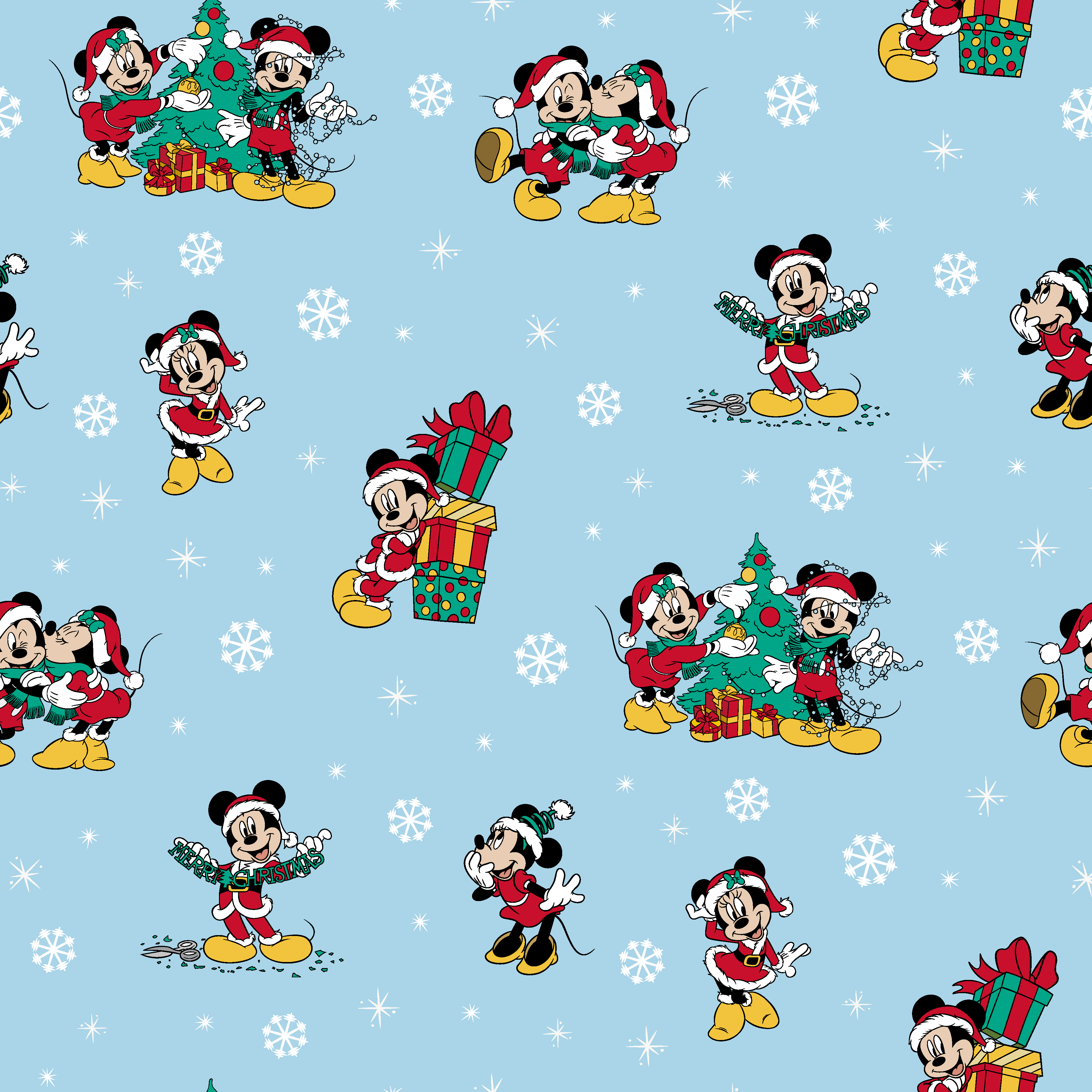 Springs Creative 43" 100% Cotton Graphic Prints Christmas Sewing & Craft Fabric 15 Yd By The Bolt, Multi-Color