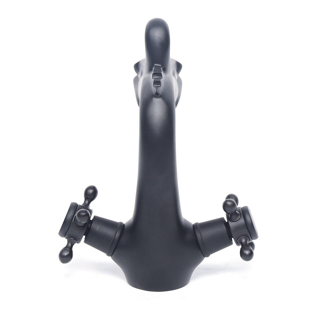 Dragon Shape Oil Rubbed Brass Bathroom Sink Faucet, Waterfall Two-Handle One Hole Vessel Mixer Tap, Mixer Deck Mounted Taps, Basin Sink Faucet, Modern Lavatory Vanity Sink Tap