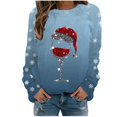 thumbnail image 1 of VJATTWR Mes Articles Chandail en Molleton de Noël pour Femmes Automne et Hiver Flocon de Neige Rouge Verre Dégradé Imprimé Col Rond Épaule Manches Longues Décontracté Sport Chandail en Molleton Get it Fast, 1 of 4
