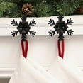 thumbnail image 2 of Haute Decor The Original MantleClip® Stocking Holder with Removable Metal Holiday Icons, 2 Pack - Matte Black Snowflake, 2 of 5