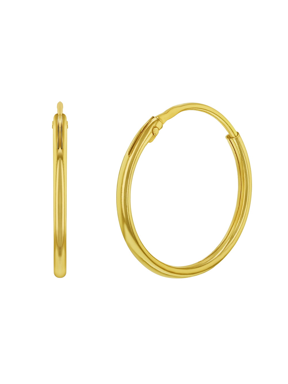 In Season Jewelry - 14k Yellow Gold Plain Polished Small Endless Hoop ...