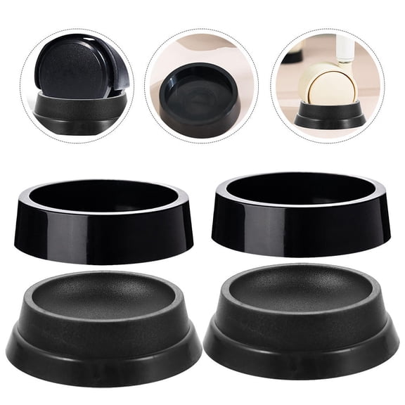 SKISUNO Furniture Caster Cups Black Furniture Carpet Protectors Cups 8Pcs 2.4In