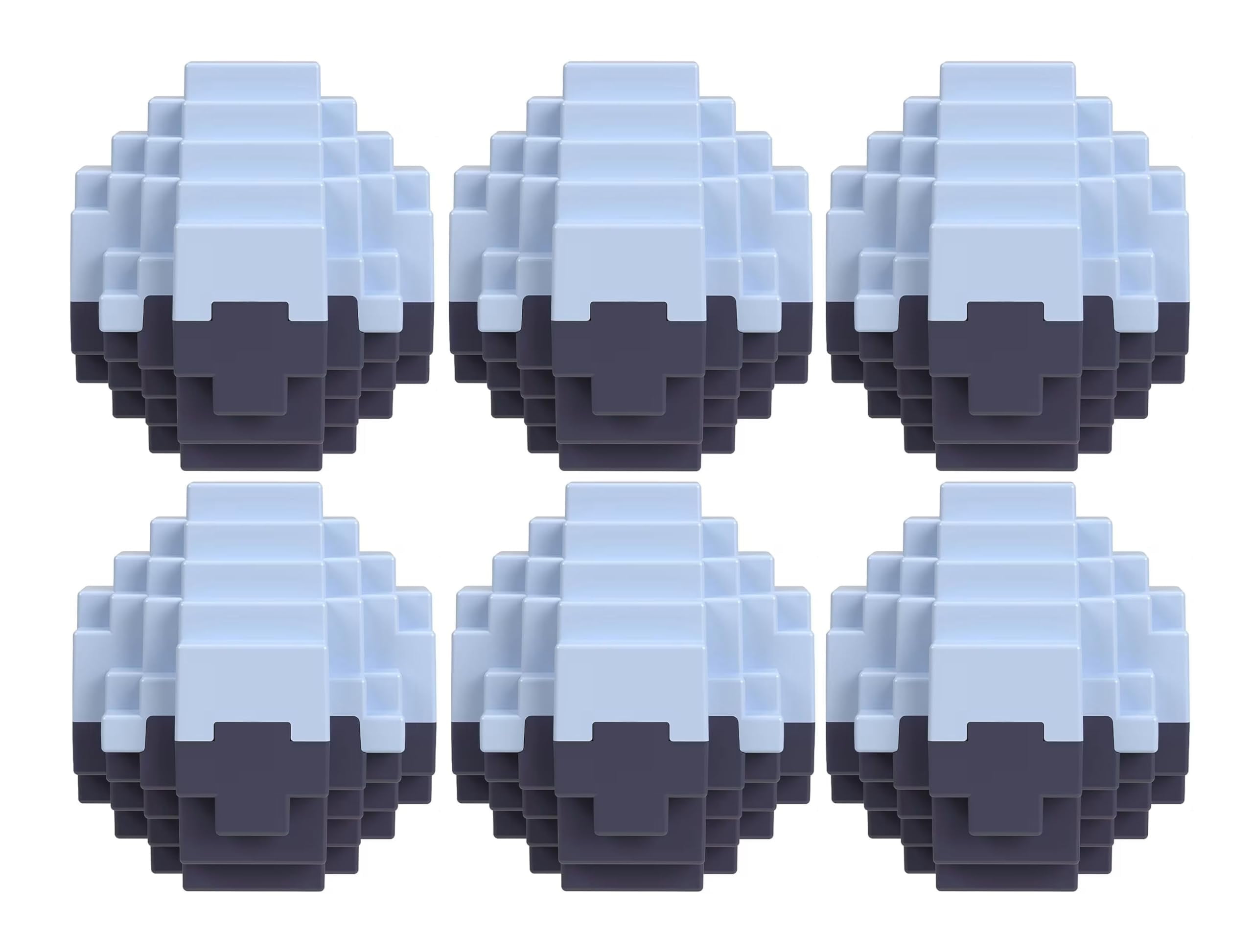 Minecraft Mini Mode Snow Spawn Eggs, Collectible Mini Figures 6-Pack Bundle