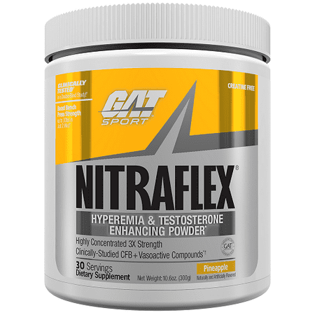 GAT Sport Nitraflex Test Booster Powder, Pineapple, 30