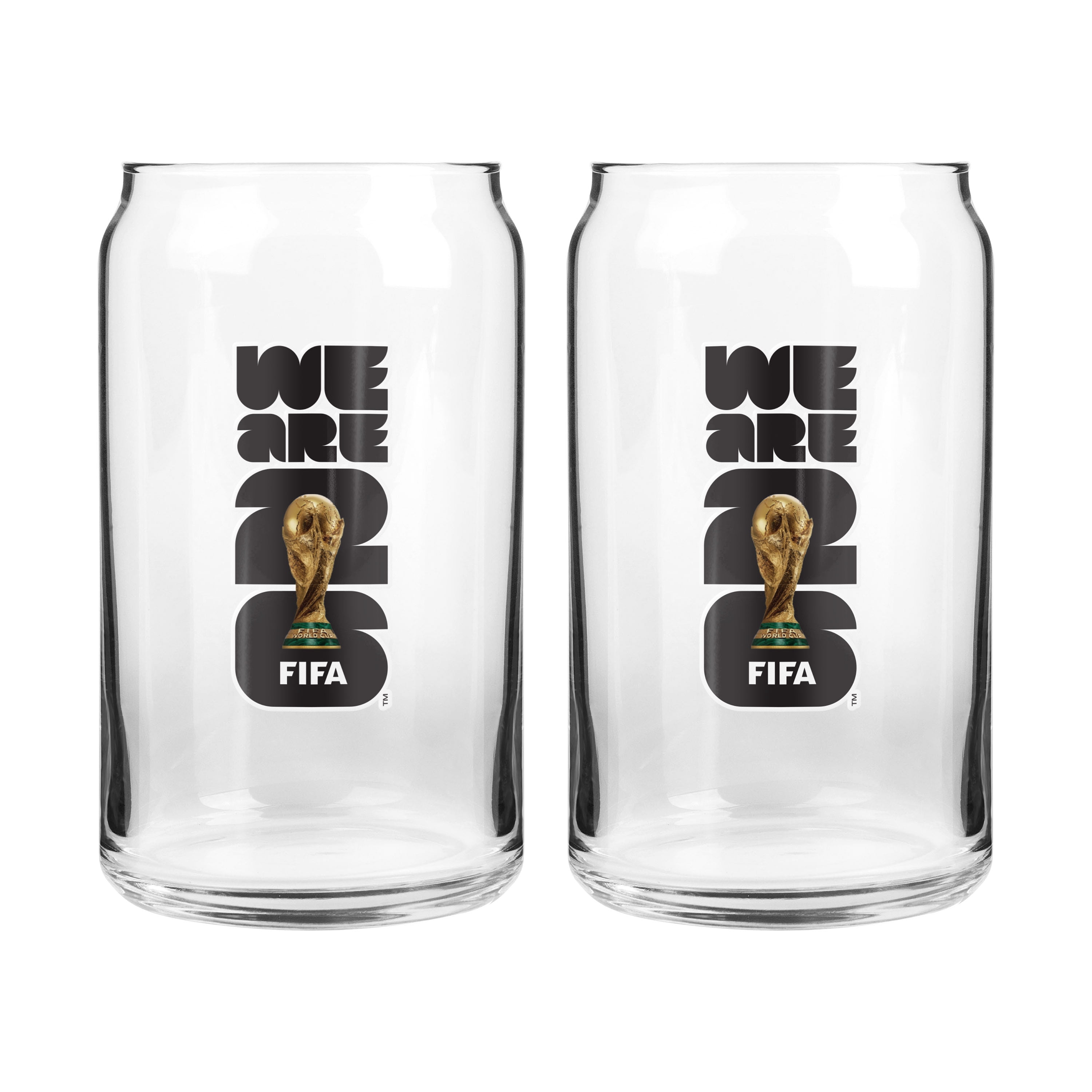 FIFA 2026 ENSEMBLE DE 2 VERRES STYLE CAN AVEC EMBLEME 16 OZ