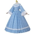 thumbnail image 2 of Women's Victorian Style Retro Light Blue Floral Dress, 2 of 6