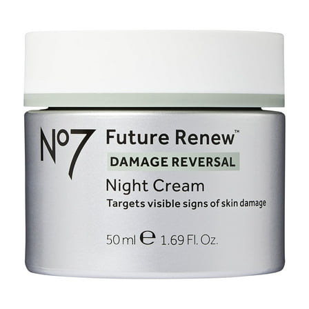 No7 Future Renew Damage Reversal Night Cream Face Moisturizer with Pepticology™ Peptides, All Skin Types, 1.69 oz