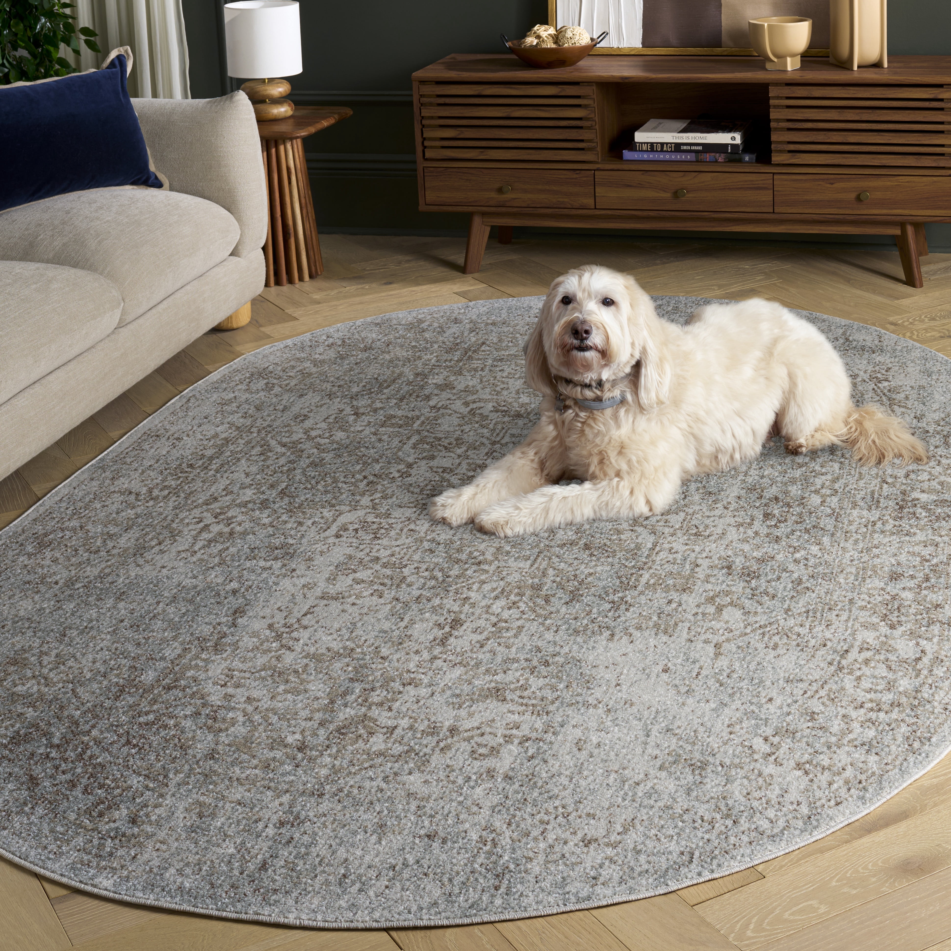 Safavieh Evoke Trena Floral Area Rug, Ivory/Taupe, 6' x 8' Oval