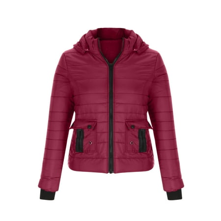 

Women s Quilted Lightweight Puffer Jacket Thicken Padded Cotton Winter Coat Zip Up Hoodie Pocket