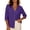 Purple, variant on Edvintorg Womens Button Down Shirt Cotton Lightweight 3/4 Sleeve V Neck Casual Loose Top Womens Clothing Orange S