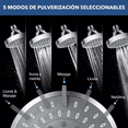 thumbnail image 2 of Ducha Regulable De Alta Presión De Acero Inoxidable,5 Modos PLATA, 2 of 5