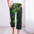 thumbnail image 2 of lcziwo 90% off Clearance Sale, St Patricks Day Capris for Women Casual Drawstring High Waisted Workout Cropped Pant Fashion Shamrock Clover Print Capri Pants with Pockets Green XXL, 2 of 6