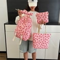 thumbnail image 2 of Weebloom 4Pcs Bow School Backpack For Kids Girls Cute Three Piece Daypack With Multiple Pockets Large Bookbag Middle High School College Pink, 2 of 6