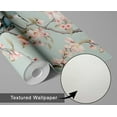 thumbnail image 6 of S4Sassy Removable Nature-Inspired Waterproof Wall Wrap, Textured Finish Wallcover, Flower & Birds Contact Paper For Walls, Cabinets, Dresser, Self Adhesive Vinyl Wallpaper Roll - Blue (25"X120"), 6 of 9