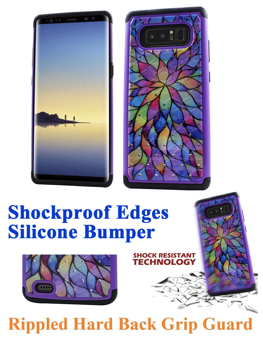 for 6.3" Samsung Galaxy Note 8 note8 Case Phone Case Shock Proof Edge Diamond Rippled Firm Grip