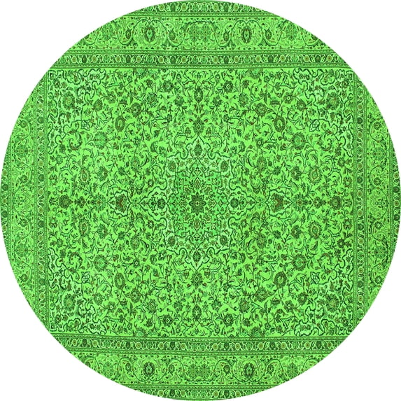 Ahgly Company Indoor Round Persian Green Traditional Area Rugs, 7' Round