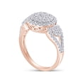 thumbnail image 3 of AFFY 1 CT.T.W. Round Shape Natural White Diamond Three Stone Bridal Engagement Frame Ring In 14K Rose Gold Over Sterling Silver (1 Cttw, J-K Color, I2-I3 Clarity), Ring Size-4.5, 3 of 4