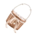 thumbnail image 3 of Woman Straw Bucket Small Summer Rattan Beach Handbag Holiday Portable Bag, 3 of 8