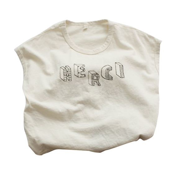 Toddler Shirt Summer Clothes Tops Sleeveless Vest Cute Letter Print T-Shirt Baby Clothing for Boy Girl