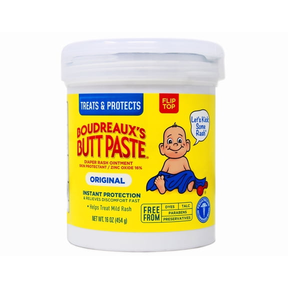 Boudreauxs Butt Paste Diaper Rash Ointment Skin Protectant Jar - 16 Oz