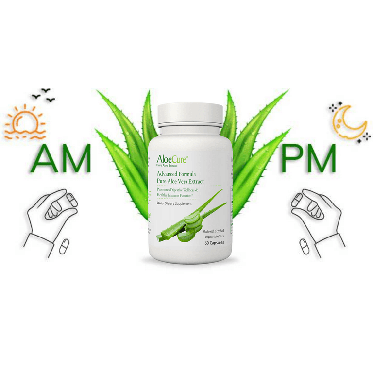 AloeCure Organic Aloe Vera Capsules, 130,000mg Equivalent, 47 OFF