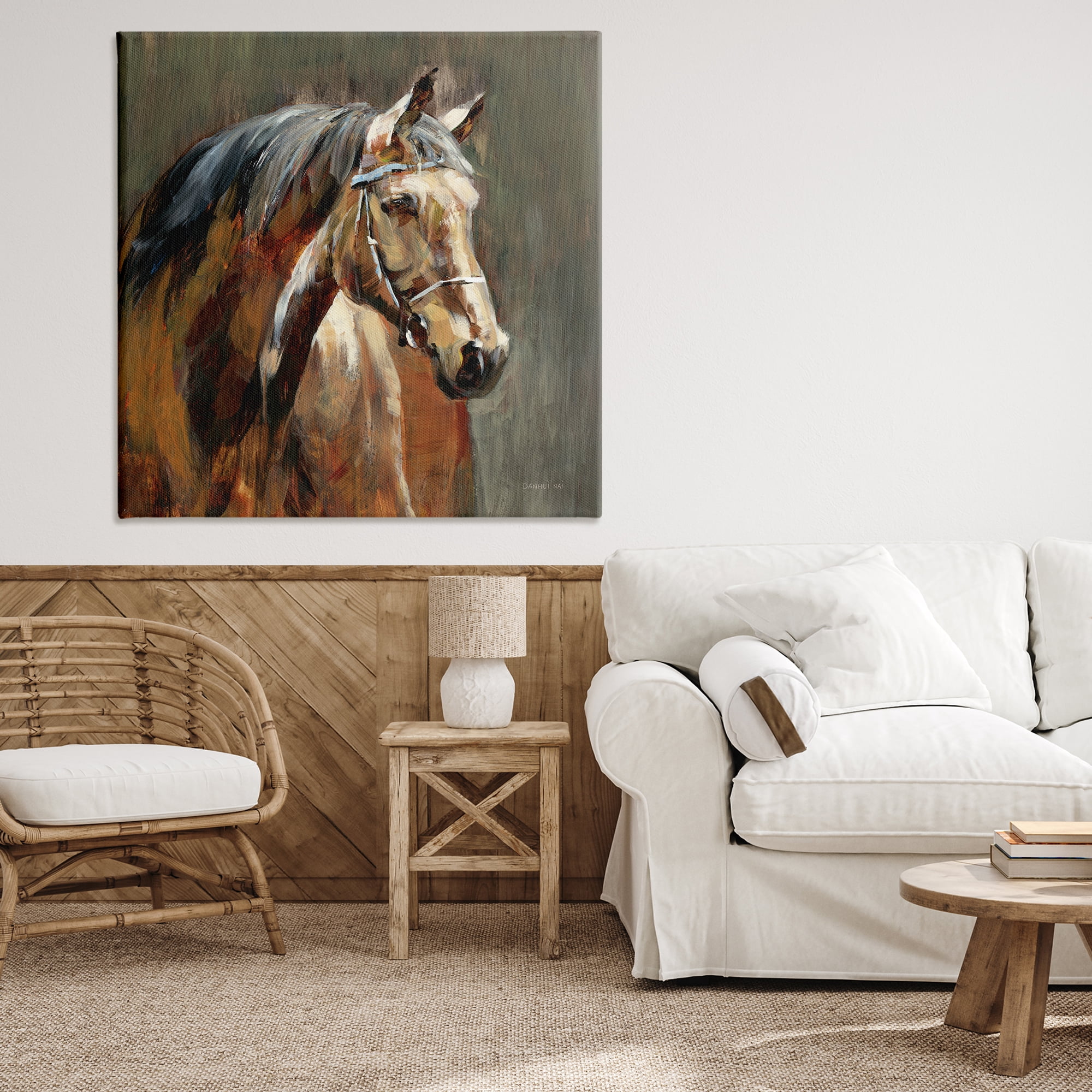 Stupell Industries Horse in Stable at Dusk Canvas Wall Art, design by Danhui Nai