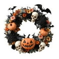 thumbnail image 4 of Stijggn Suncatcher Hanging Window Decor Halloween Outdoor Decorations Halloween Glitter Pumpkin Wreath with Balls & Berries, Black Roses Gifts for Mom, 4 of 5