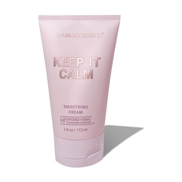 Crema suavizante Beachwaver Keep It Calm - Crema de peinado ligera para cabello suave y liso y estilos peinados hacia atrás - Domador anti-encrespamiento - Vegano (3.8 onzas líquidas)