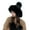 Black, variant on 2PCS Faux Fur Knitted Beanie Hat for Cold Weather Cute Four Pompom Ball Cossack Skiing Furry Hat Winter Thicken Warm Hat,Black