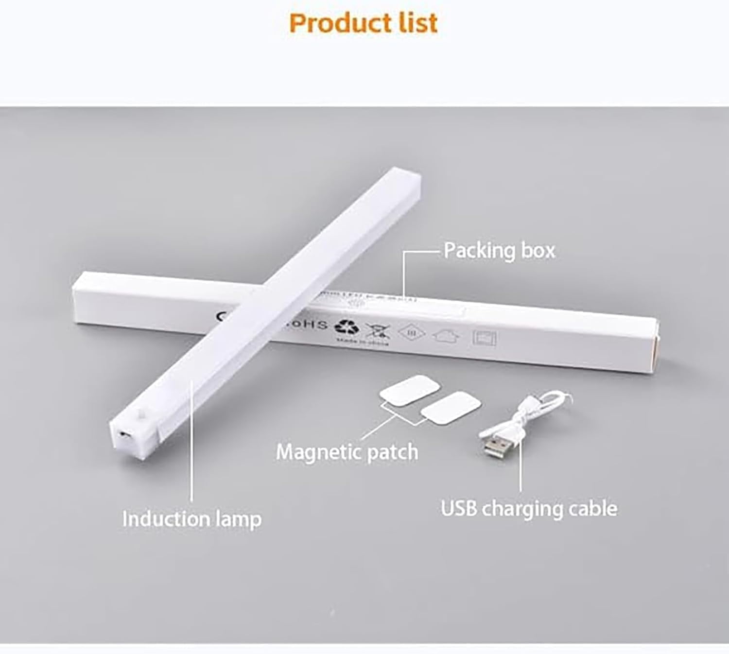 Punch-Free Smart Sensor Magnetic Rechargeable LED Lights,1/3/5pcs 7.87in Wireless USB Closet Lights with Infrared Motion Sensing & Always-On Mode,Warm White & Cool White,for Stairs,Wardrobe,Cabinet