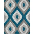 thumbnail image 2 of Well Woven San Francisco Malibu Blue Modern Trellis Ogee 5'3" x 7'3" Shag 3D Textured Area Rug, 2 of 8