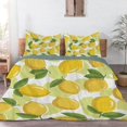 thumbnail image 4 of Lemon Green Leaves Funda Nórdica Queen 90 x 90 en Microfibra Lavada Ultra Suave, 4 of 8