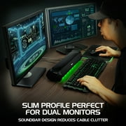 ENHANCE Attack Gaming Speaker Soundbar - Under Monitor PC Sound Bar LED Speaker with 40W Peak Power