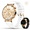 Rose Gold, variant on Smart Watch for Women, 1.32" OLED Round Display Fitness Tracker/Pedometer with Bluetooth Calls, 1ATM/IP68 Waterproof Ladies Smartwatches Compatible with iphone Android, for Gift, 2 Straps