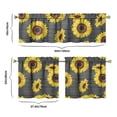 thumbnail image 6 of Kitchen Curtains 24 Inch Short - 3 Panel Set, Boho Sunflower Butterfly Floral Print, Rod Pocket Window Curtain for Rustic Farmhouse, Country Vintage Summer Decor, Easy Wash, 6 of 6