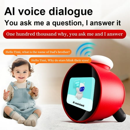AI Smart Alarm Clock for Kids and Children-Red